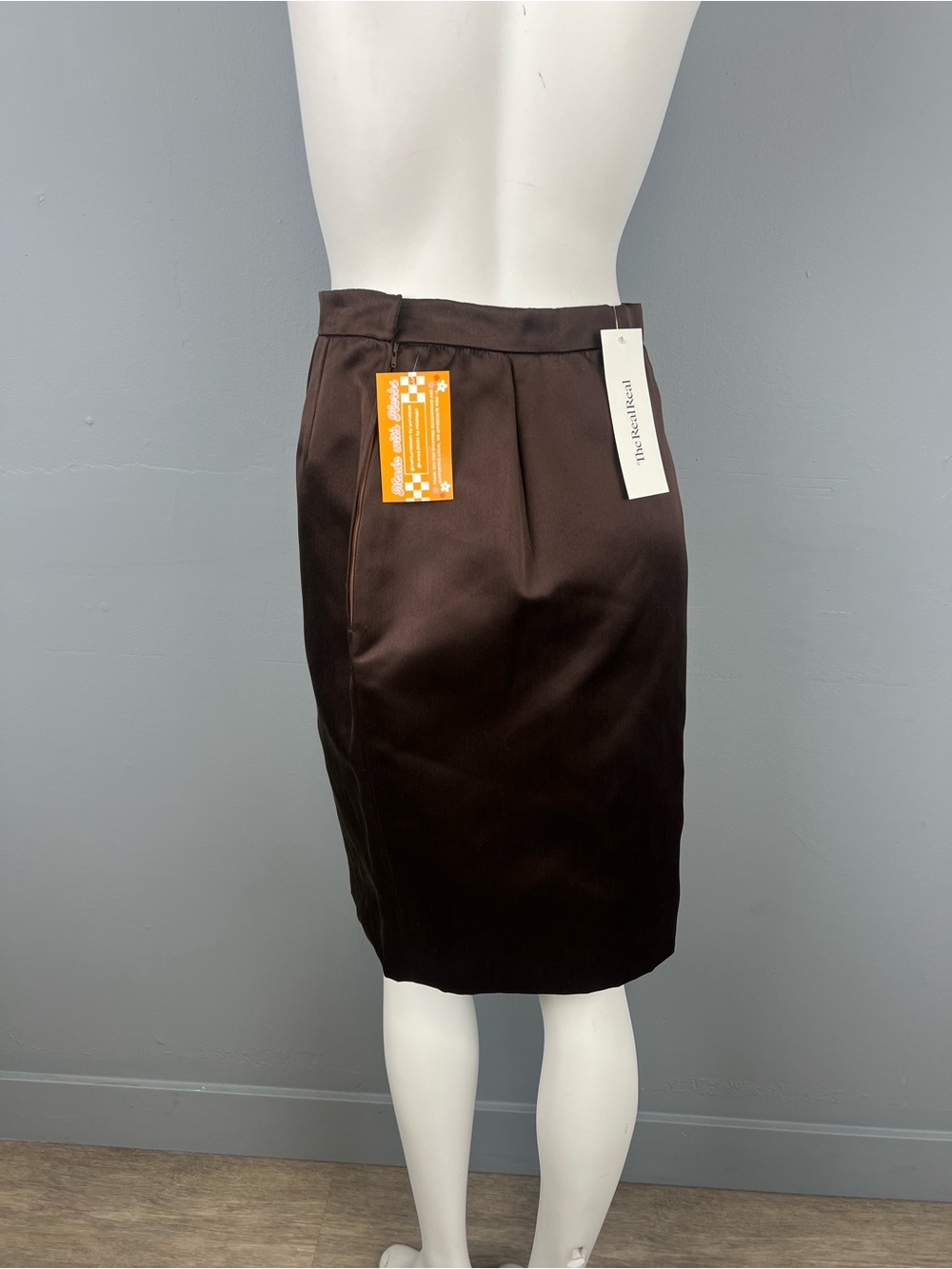 Vintage Valentino Night Made in Italy Classic Brown Pencil Skirt - Picture 3 of 8